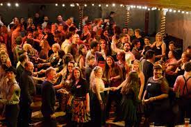 A full floor of Swing Dancers